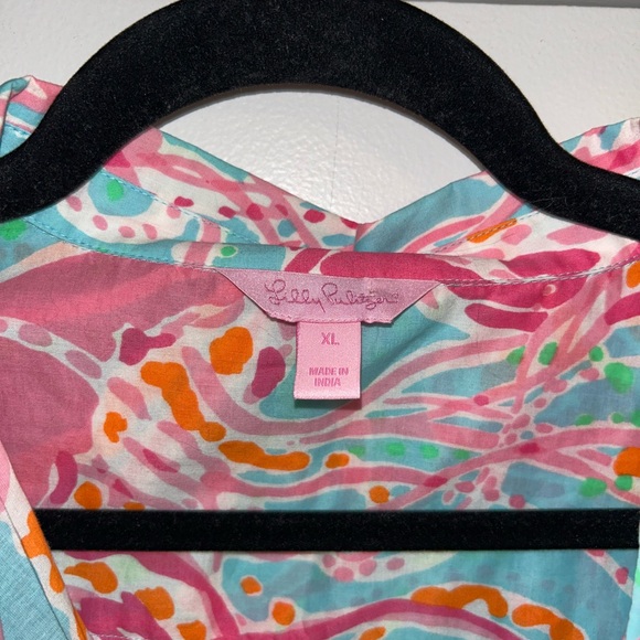 Lilly Pulitzer Captiva Tunic Shirt Dress 100% Cotton “Jellies Be Jammin’” - Picture 2 of 6